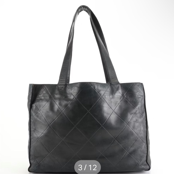 Vintage Chanel diamond pattern shoppers tote - Picture 3 of 13